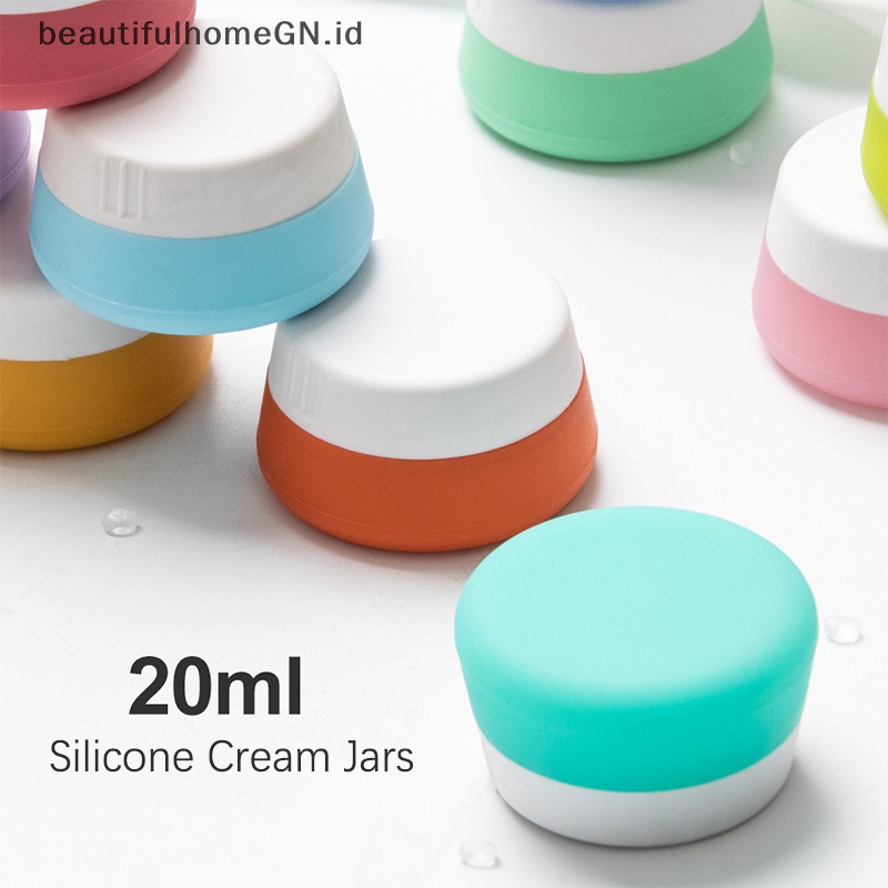 {Cantik} Toples Kosong Silikon 20ml Kosmetik Makeup Wajah Cream Lip Balm Wadah~