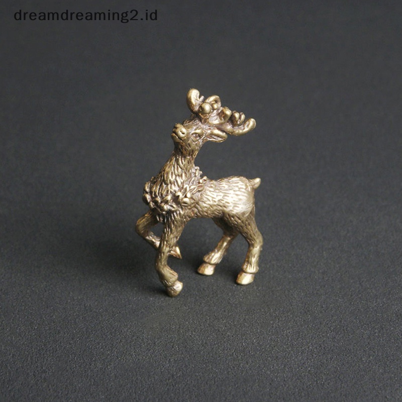 (drea) 1pc Patung Rusa Tembaga Murni Ornamen Patung Miniatur Kuningan Solid Beruntung Feng Shui Kerajinan Dekorasi Meja Hadiah/
