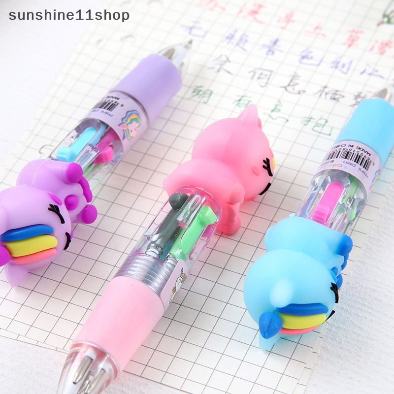 Sho Random Kartun Hewan Bola Pena Pacha Anjing Telinga Besar Anjing Multicolor Pulpen Lucu Warna-Warni Graffiti Tangan Aksen Penanda Rekening Pena Alat Tulis N