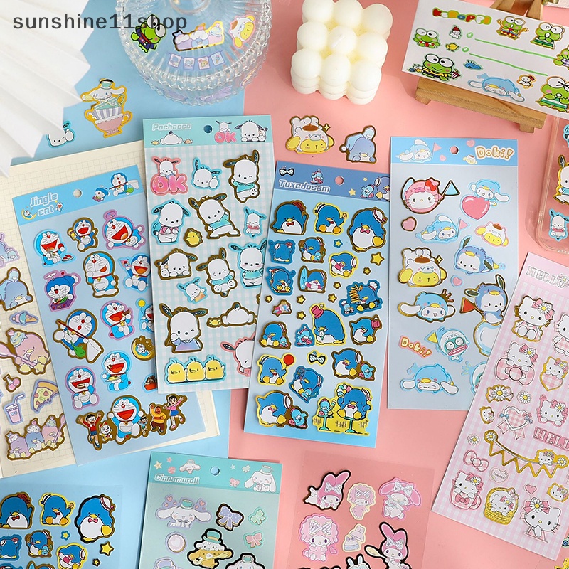 Sho Seri Koleksi Lucu Kartun Hewan Leaflet Pvc Tahan Air Bronzing Stiker Tangan Akun Korea Diy Stationery Sticker N