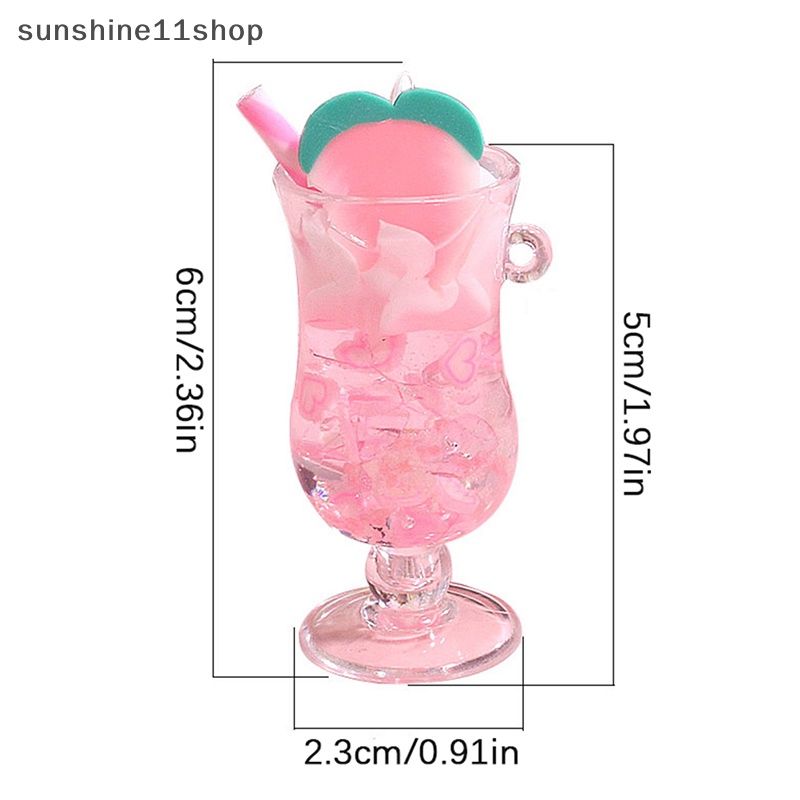 Sho Resin Luminous Buah Susu Teh Minuman Cangkir Botol Liontin Anting Membuat Perhiasan N