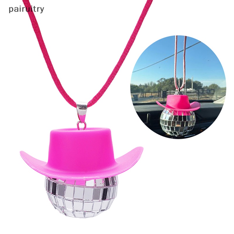 Prt 1PC Topi Koboi Pesona Mobil Spion Gantung Disco Ball Aksesoris PRT