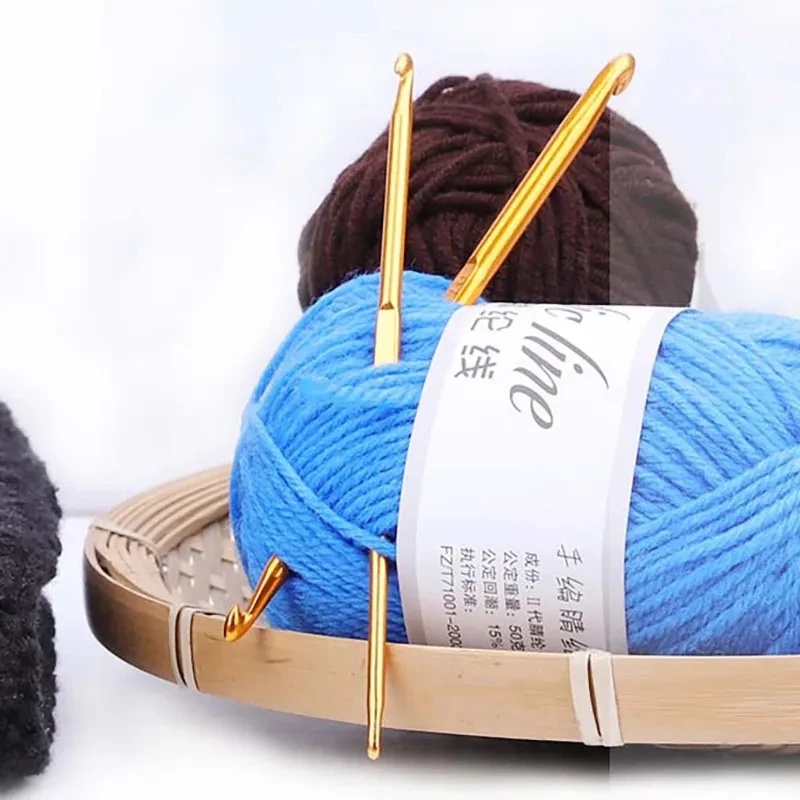 Crochet Kepala Ganda Jahit Paduan Aluminium/Handmade DIY Woven Craft Crochets Hook/Alat Jarum Crochet Pemula Rajut