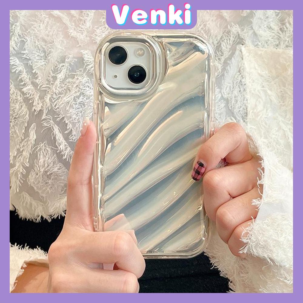 VENKI - Untuk iPhone 14 Pro Max iPhone Case Laser Reflektif Bening Phone Case TPU Soft Case Airbag Simple Shockproof Kompatibel dengan iPhone 13 Pro max 12 Pro Max 11 xr xs max 7 8Plus