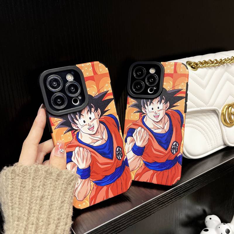 Lamb Skin Anime Son-Goku KAKAROT Cool Soft Case IPhone 7 Plus 8 Plus X XS XR XS Max 11 13 12 14 PRO Max 14 Plus SE Phone Case Girl Men Man' Fashion