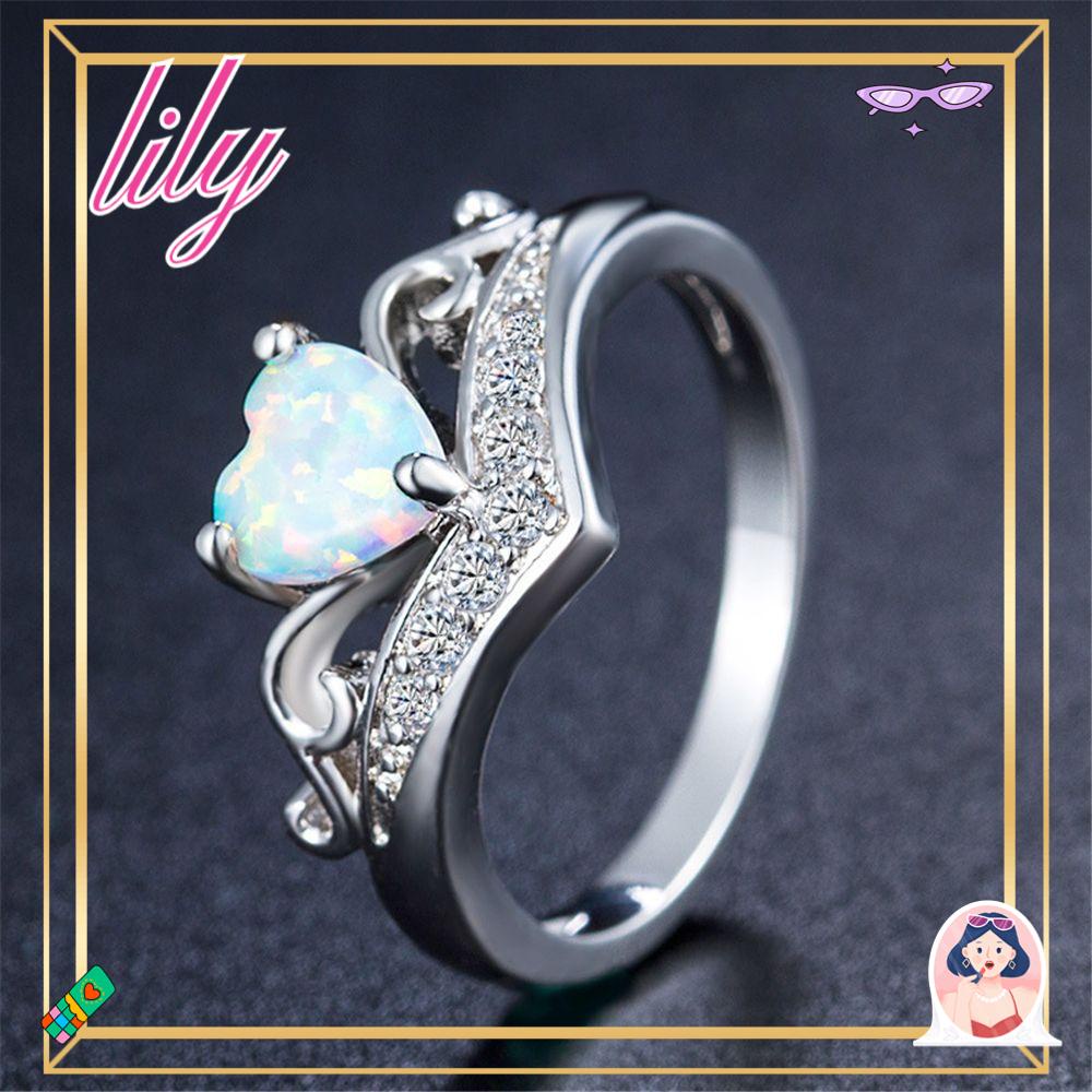 Lily Cincin Oval Untuk Wanita Hadiah Hari Valentine Perhiasan Persahabatan Rings