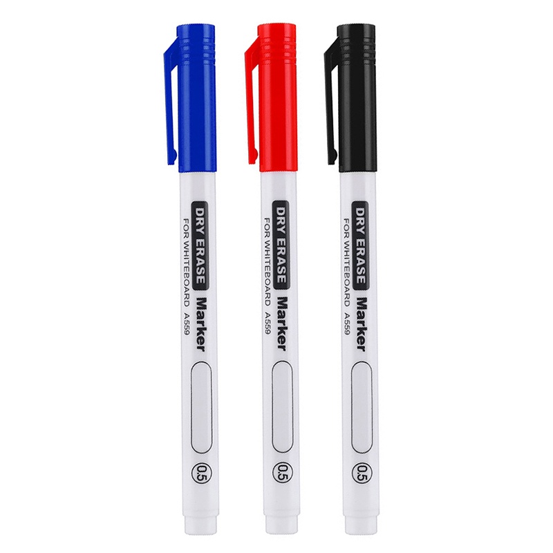 0.5 /0.7 /1mm Praktis Sangat Halus Tip Dry Erase Marker Pen/Pena Penanda Papan Tulis Dihapus Perlengkapan Sekolah Kantor Stationary Siswa