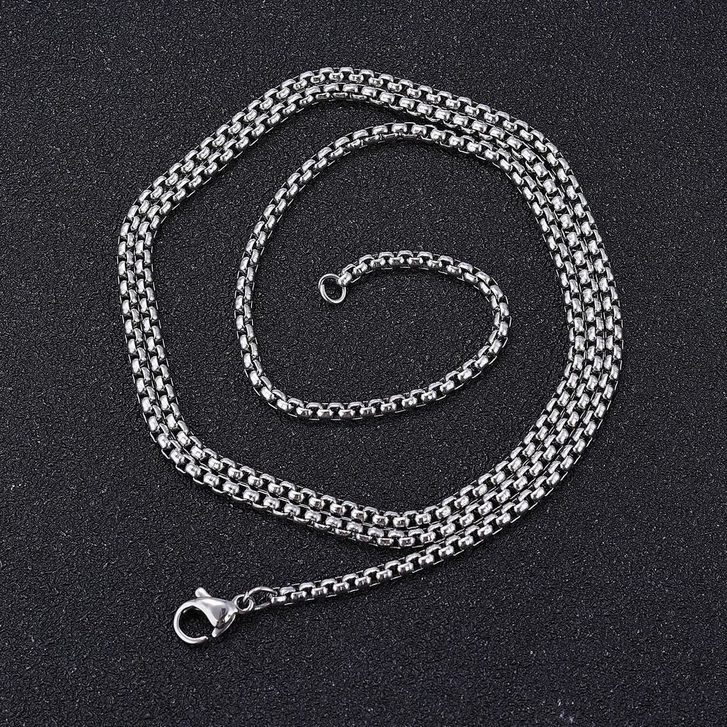 [X C Kalung] Baru Silvery Disc Besar Kepala Singa Liontin Punk Hip Hop Stainless Steel Kalung Hadiah Pesta Ulang Tahun Untuk Pria Dan Wanita