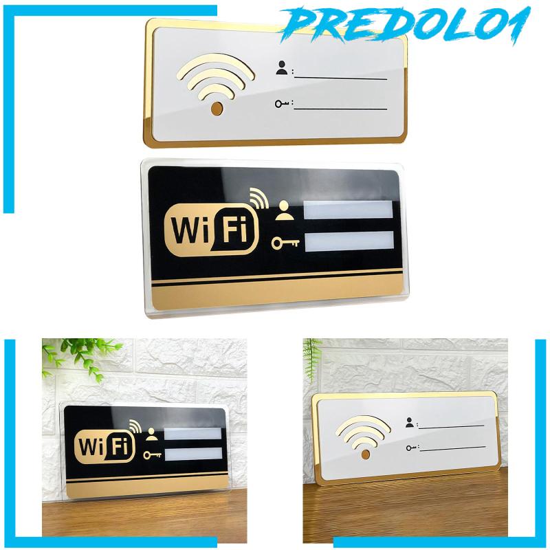 [Predolo1] Wifi Sign Sticker Mirror Self Adhesive Papan Pengumuman Tanda Untuk Hotel shop