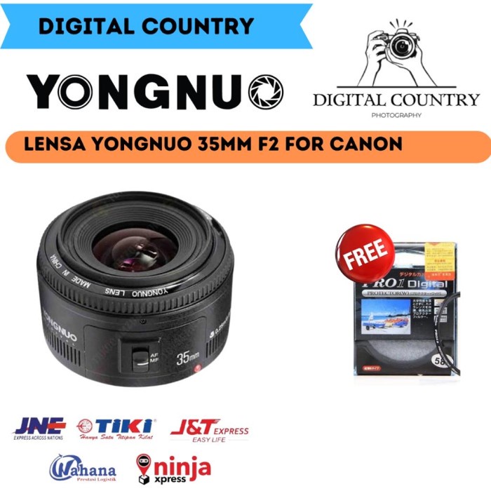 LENSA YONGNUO 35MM F2 - YONGNUO 35MM F2 FOR CANON