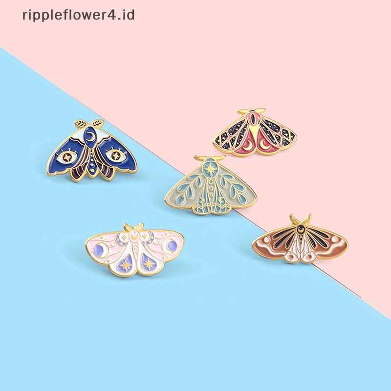 {rippleflower4.id} Warna Enamel Pin Art Paing Serangga Tas Bros Kerah Lencana Kartun Perhiasan~