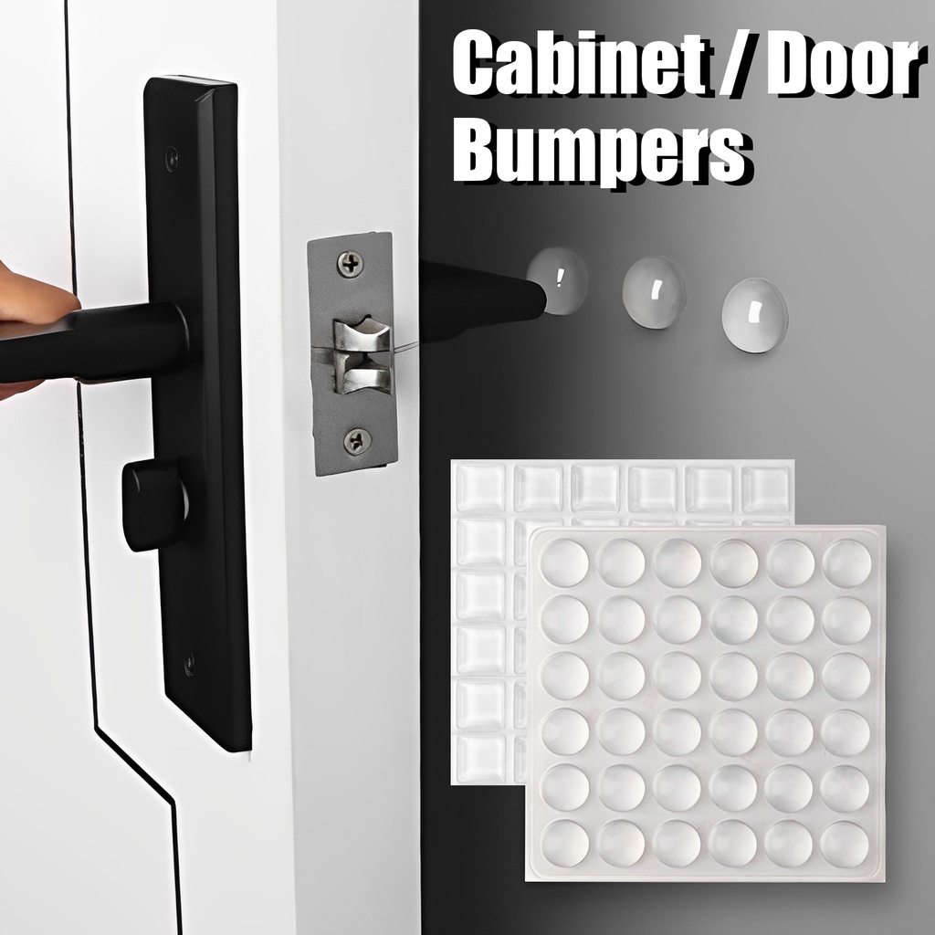 Bumper Pintu Lemari Bening Perekat Diri Silikon Door Stopper Bulat Persegi Karet Peredam Peredam Shock Penyerap Perlindungan Dinding Non Slip Furniture Pads Untuk Lemari Laci Toilet