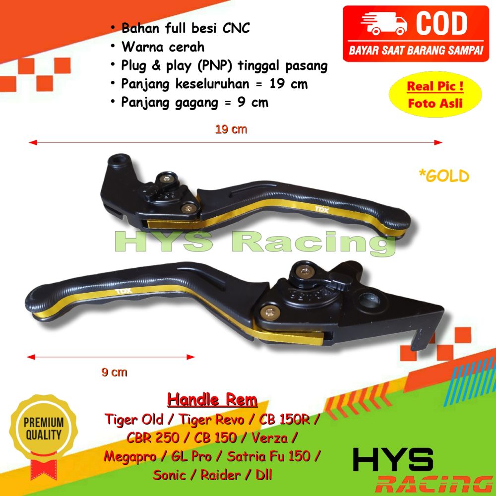 HYC Handle Rem dan Kopling TIGER Old Lama - Variasi Aksesoris Hendel Motor TIGER REVO / CB150R NEW /