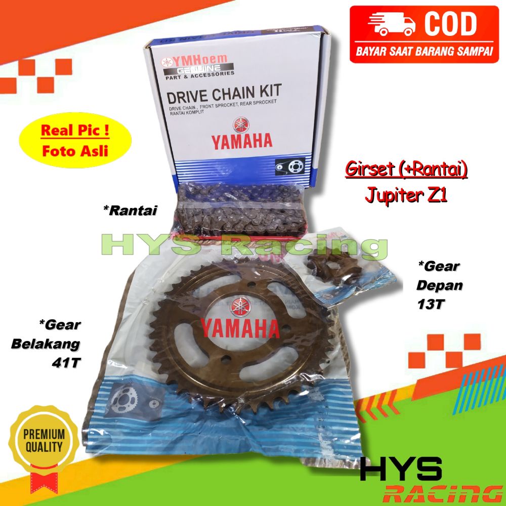 HYC PAKET Gear Set Jupiter Z1 Z 1 - Girset Gir Set Rantai Variasi Motor Drive Chain Kit Depan Belaka