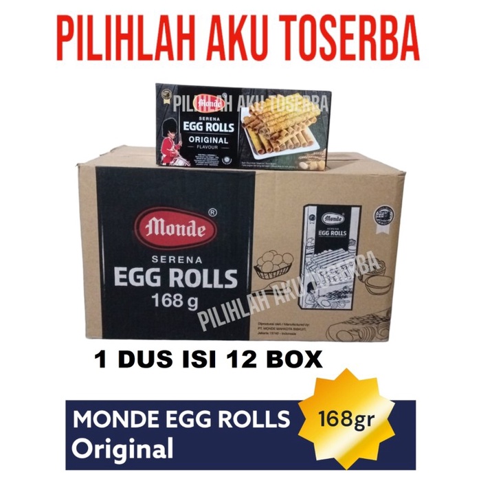 Biskuit Monde Serena EGG ROLL ORIGINAL 168 gr - ( HARGA 1 DUS isi 12 )