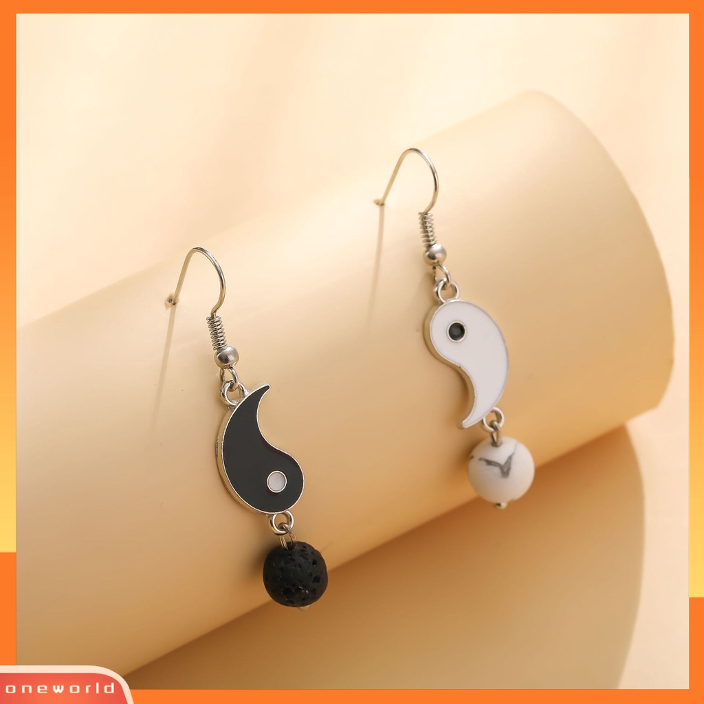 [WOD] 1pasang Drop Earrings Vintage Tahan Aus Indah Tai Chi Yin Yang Alloy Menjuntai Earrings Untuk Anak Perempuan