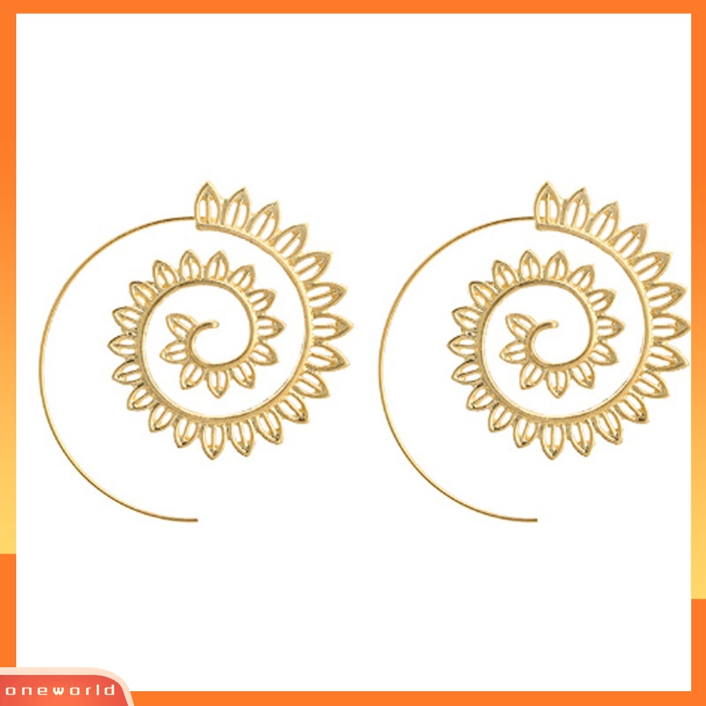 [WOD] Anting Hoop Pesta Bentuk Tetesan Air Paduan Spiral Perhiasan Eardrop Fashion Lady