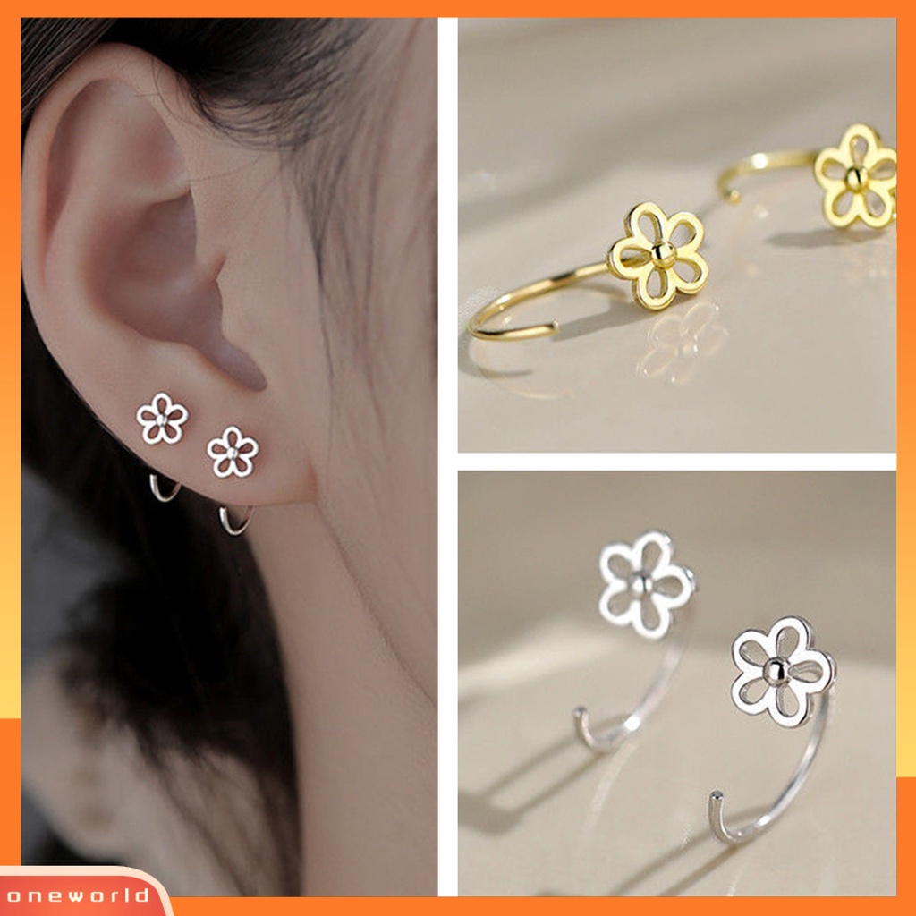 [WOD] 1pasang Anting Stud Butterfly Perhiasan Indah Kilau Cerah Anting Bunga Untuk Perjamuan