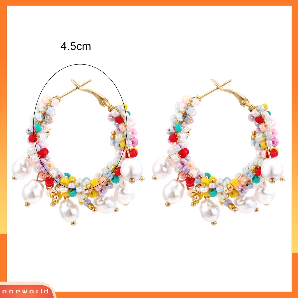 [WOD] 1pasang Wanita Anting Hoop Indah Mewah Berlebihan Gaya Bohemia Kusut Leaverback Earrings Perhiasan Perempuan