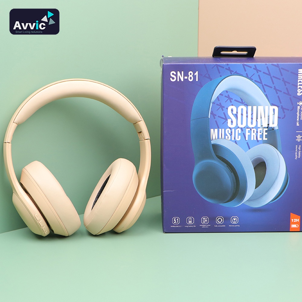 Avvic x SN81 Wireless Headphone Bluetooth Super Bass 5.1 Headset Stereo Hifi Bass HD Sound Music