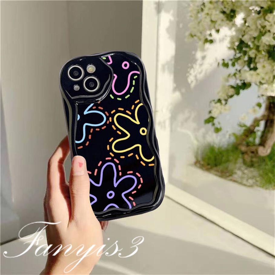 Compatible For IPhone 14 13 12 11 Pro Max X XR Xs Max 8 7 6s Plus SE 2020 Kompatibel Untuk Kreatif Mutiara Grafiti Gelombang Telepon Case TPU Lembut Silicon Cover Pelindung