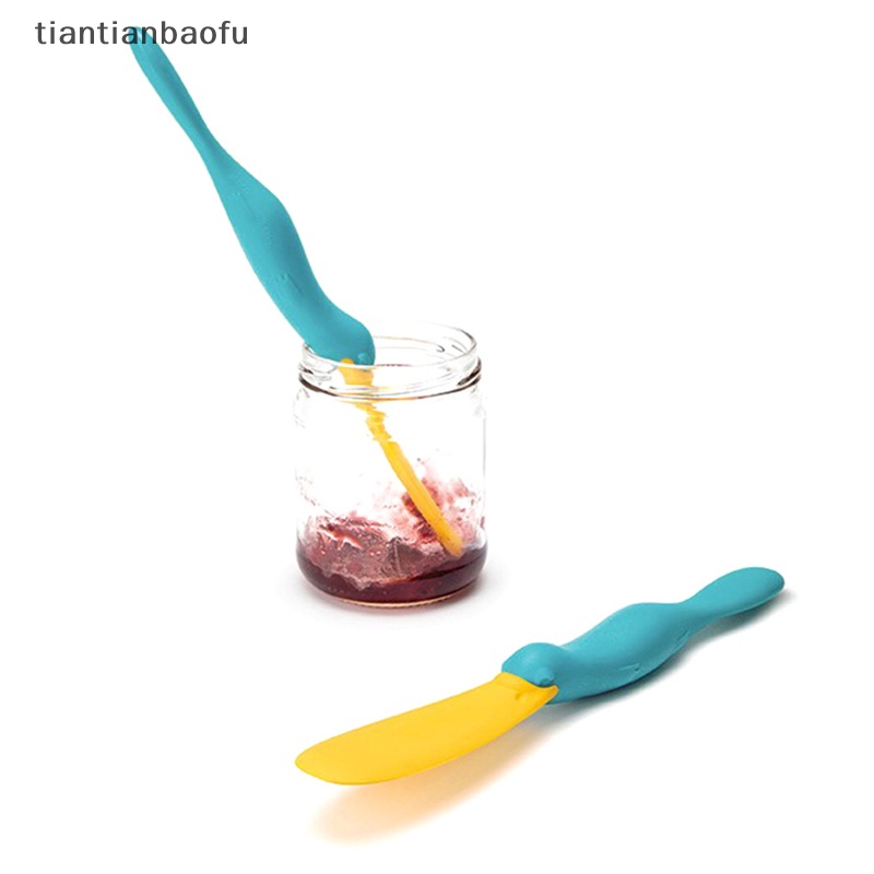 [tiantianbaofu] Spatula Silikon Alat Bumbu Mentega Scraper Non Stick Untuk Toples Blender Butik