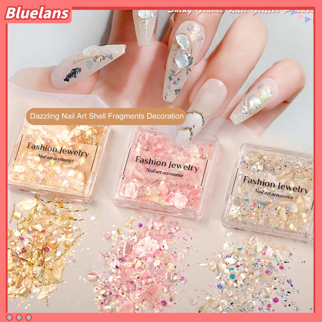 [BLM] 1kotak Paku Payet Sangat Tipis Mengkilap Efek Visual Warna Hidup Mudah Diterapkan Nail Art Shell Fragmen DIY Membuat Kerajinan Perlengkapan Kuku