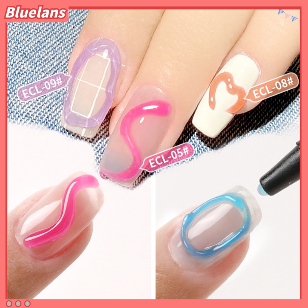 [BLM] 10g Nail Color Polish Wash-Free Finger Art Ukir Permen Warna Lukisan Gel 3D UV Art Polish Untuk Perempuan