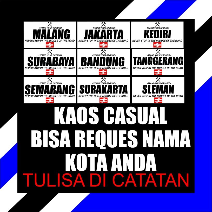 costum kaos kota anda  persija arema jakarta bandung persebaya tanggerang sleman surakarta semarang 