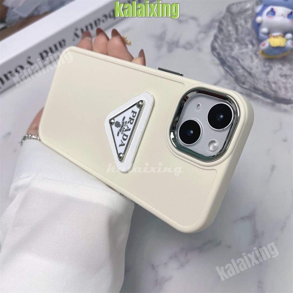 Plating Casing Ponsel Prada 3D Untuk iPhone 14 Pro Max 13 Pro 12 11Pro X XR Xs Max 7/8Plus Casing Silikon Penutup Belakang