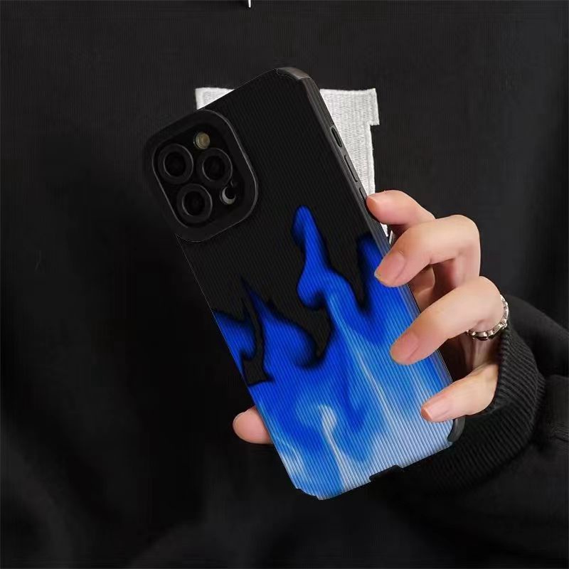 All New Hot Fashion Leather Soft Case IPhone 6S 7 Plus 8 Plus X XS XR XS Max 11 13 12 14 PRO Max 14 Plus SE Mini Phone Case Girl Girl Women Black Blue Fire