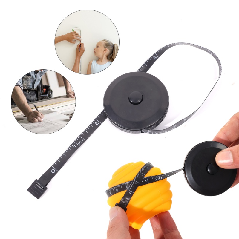 150cm Portable Retractable Soft Tape/ Pita Pengukur Pinggang Tubuh Fleksibel/ Alat Ukur Jahit Tailor Craft