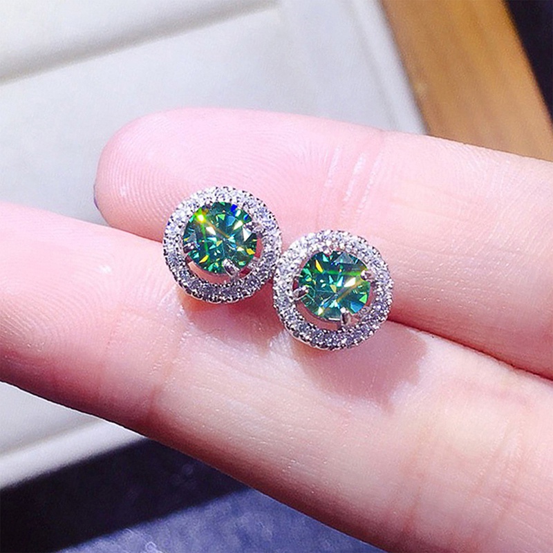 Dainty Green Stud Earrings Fashion Aksesori Telinga Untuk Wanita Pakaian Sehari-Hari Pesta Malam Anting Elegan Pernyataan Perhiasan