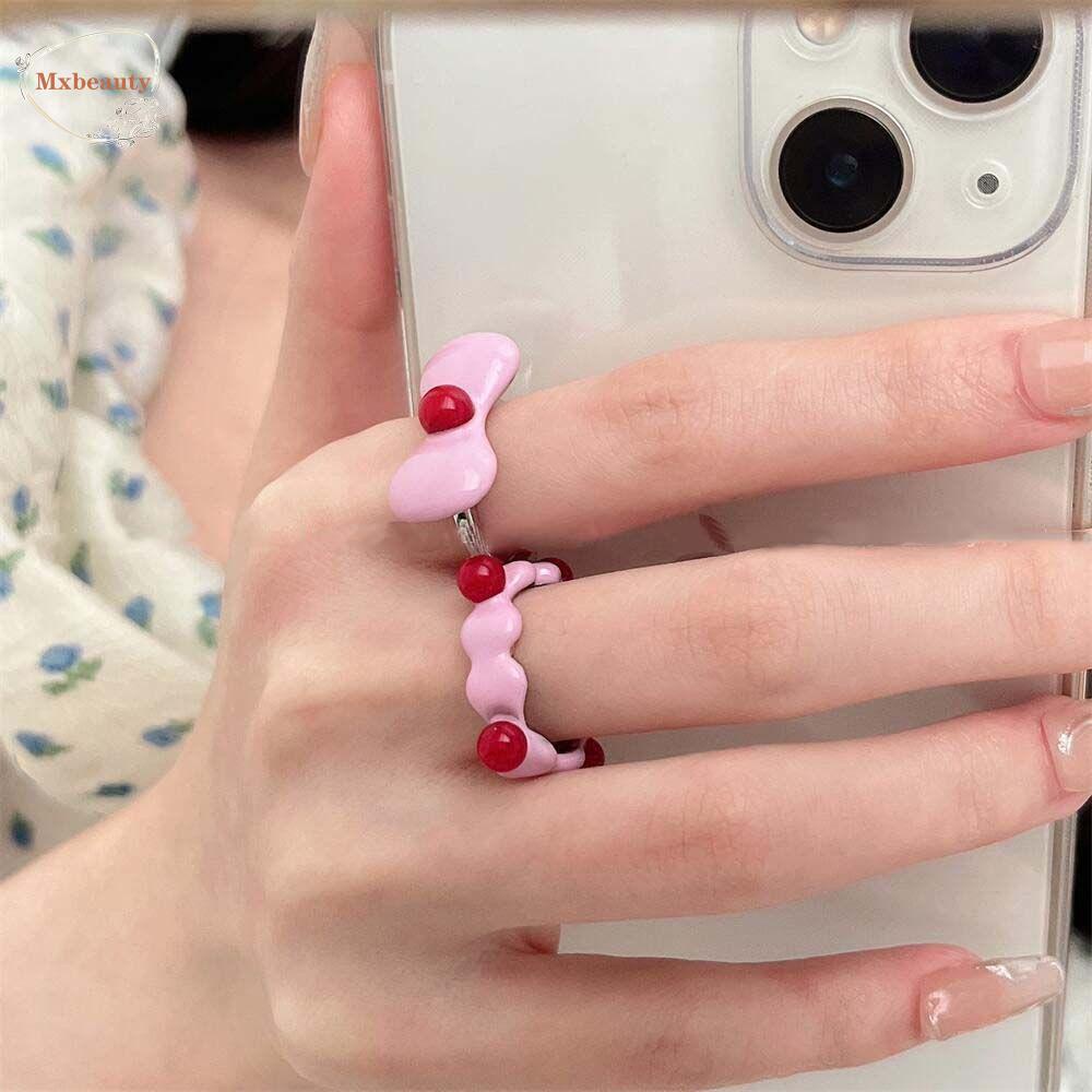 Mxbeauty Perempuan Terbuka Cincin Hadiah Mini Kawaii Manis Busur Indah Perhiasan Fashion