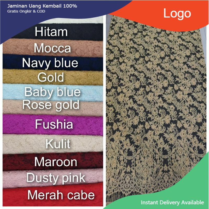 Brokat Semi Lace panel 3D soltis 2.5meter