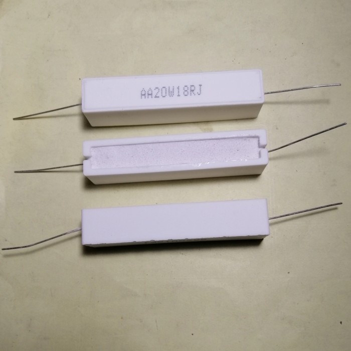 3 Buah 3Pcs 18 ohm Resistor Kapur 20W 20 Watt 18Ohm 18RJ Tahanan Starting Listrik 18R RJ