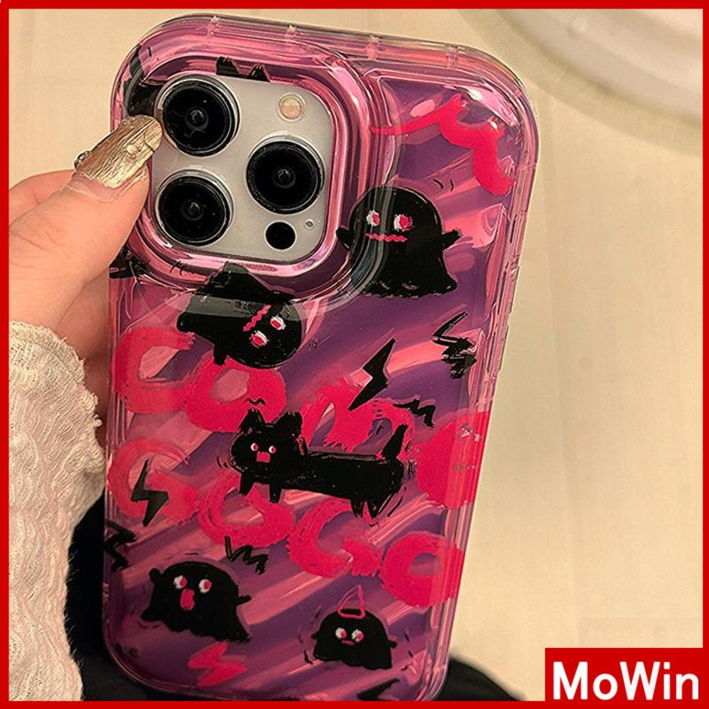 Case iPhone 14 Pro Max iPhone Case Laser Reflektif Bening Case TPU Soft Case Airbag Tahan Guncangan Hantu Lucu Lucu Kompatibel dengan iPhone 13 Pro Max 12 Pro Max 11 Xr Xs Max 7Plus 8Plus