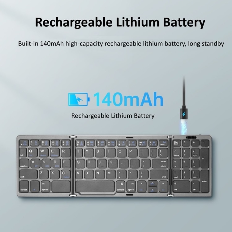 B099T - Universal Folding Portable Bluetooth Keyboard with Touchpad