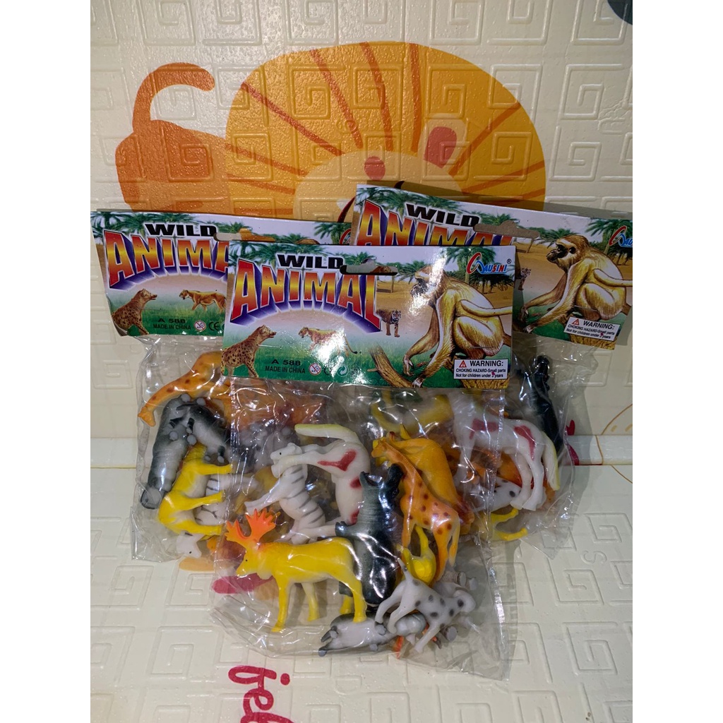 MAINAN ANAK-ANAK WILD ANIMAL (12 PCS) A-588 / Figure