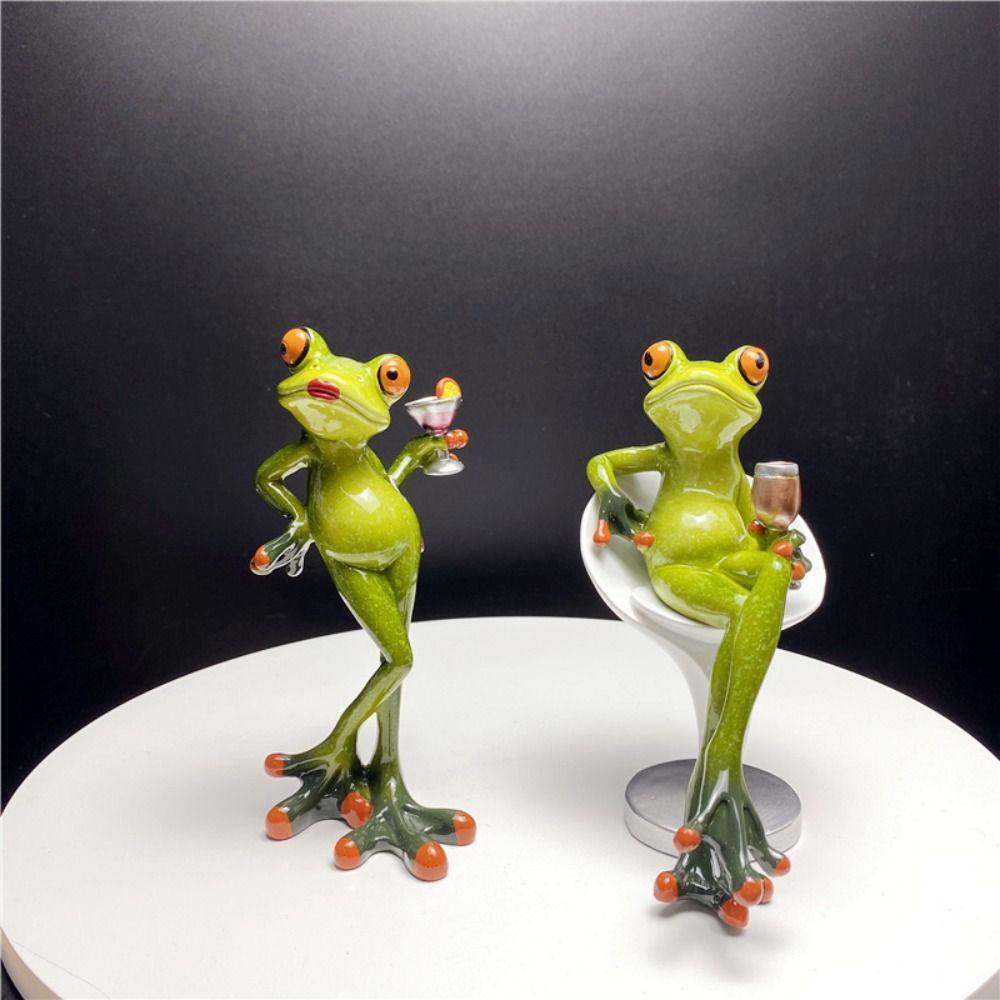 Lanfy Patung Kodok Fashion Kreatif Hadiah Ulang Tahun Dekorasi Ruang Tamu Tabletop Penempatan Untuk Interior Leggy Frog Statue