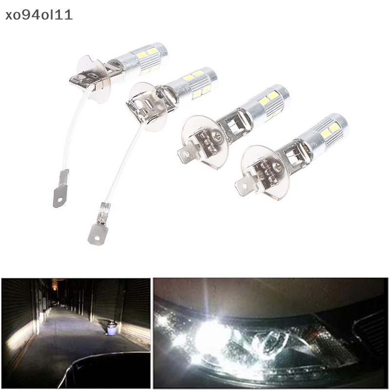 Xo 2Pcs H1 H3 12V 5630 6000K DC LED Lampu Mobil Auto Light Fog Light Car Headlight OL