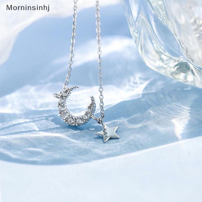 Mornin Trendy Shiny Zircon Klavikula Rantai Bintang Bulan Kalung Kreatif Gelang Fashion Rantai Pergelangan Tangan Untuk Wanita Ringan Perhiasan Hadiah id