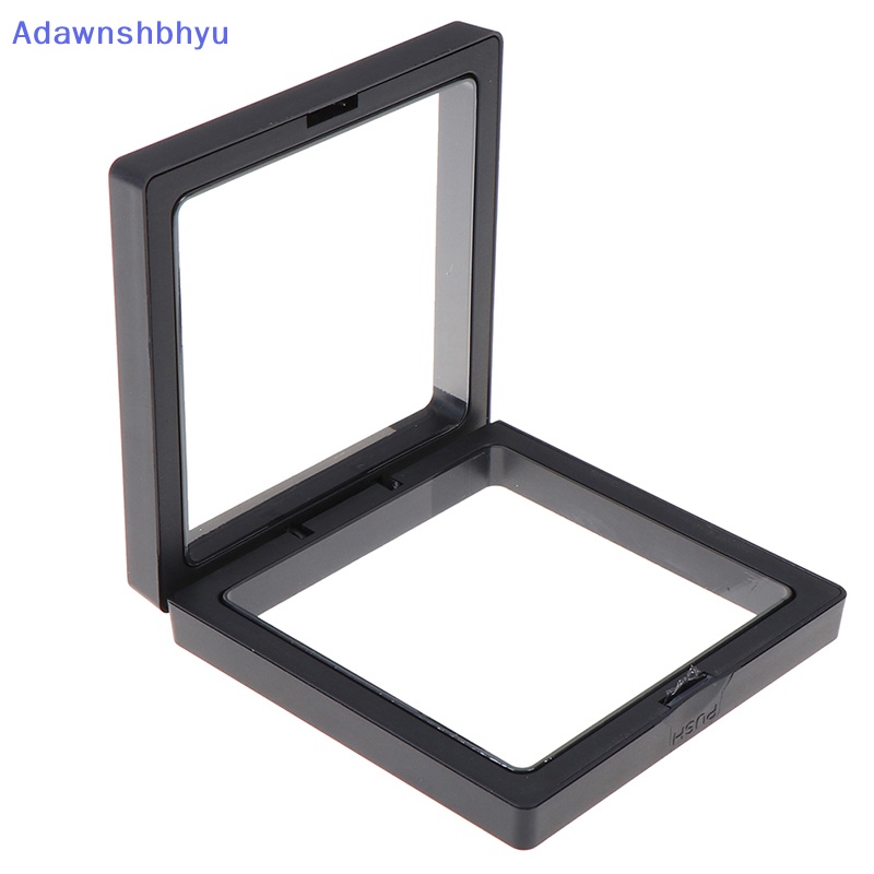 Adhyu 90*90mm Hitam 3D floag Perhiasan Koin display frame holder Kotak case w/ stand ID