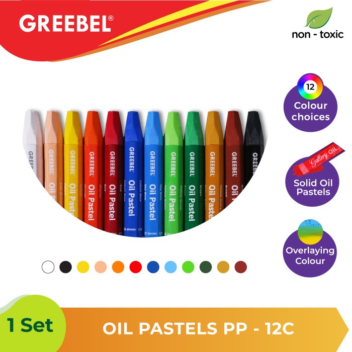 

GREEBEL Crayon Krayon KIDS OIL PASTEL 12 Warna untuk Anak non toxic