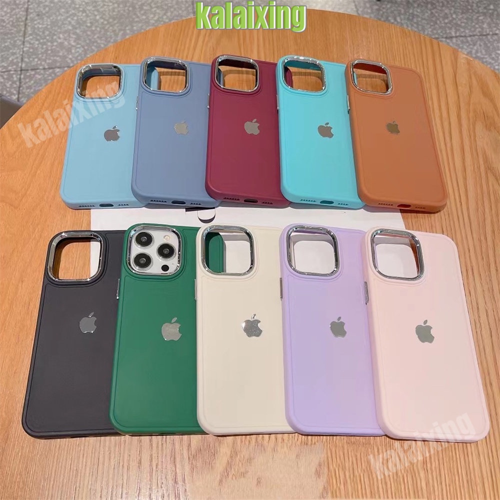 Casing Silikon Untuk iPhone 14 Pro Max14Plus Lensa Electroplated Frame Phone Casing Penutup Belakang