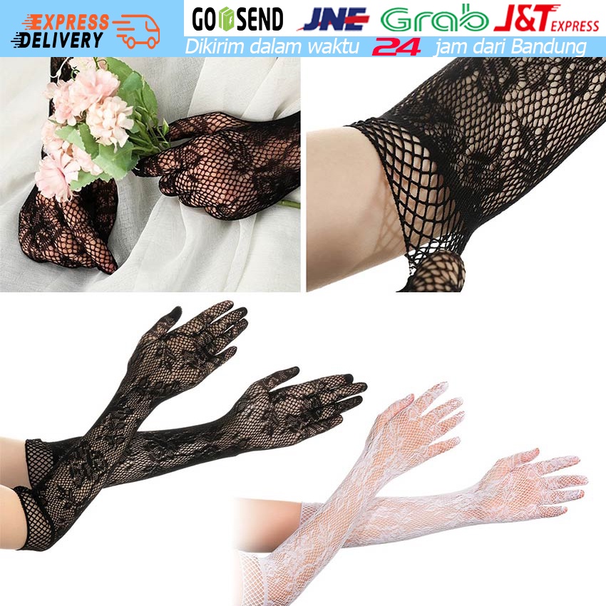 Sarung Tangan Pengantin Bridal Wedding Gloves / Sarung Tangan Lace / Sarung Tangan Brukat Pengantin
