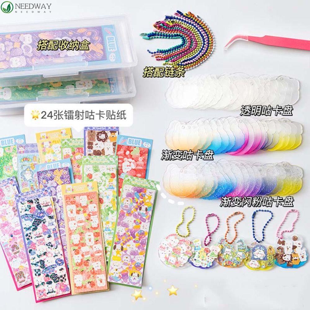 Needway Guka Cream Lem Stiker Mainan Anak Perempuan Mainan Anak Kartun Stiker Alat Tulis Stiker Goo Disc Card Mainan Tangan Akun Bahan Aesthetic Scrapbooking