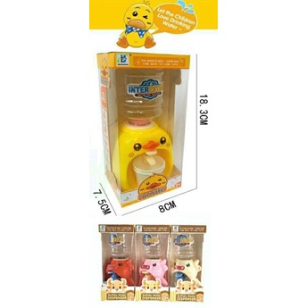 Dispenser mini mainan air galon portable tempat air karakter dengan gelas