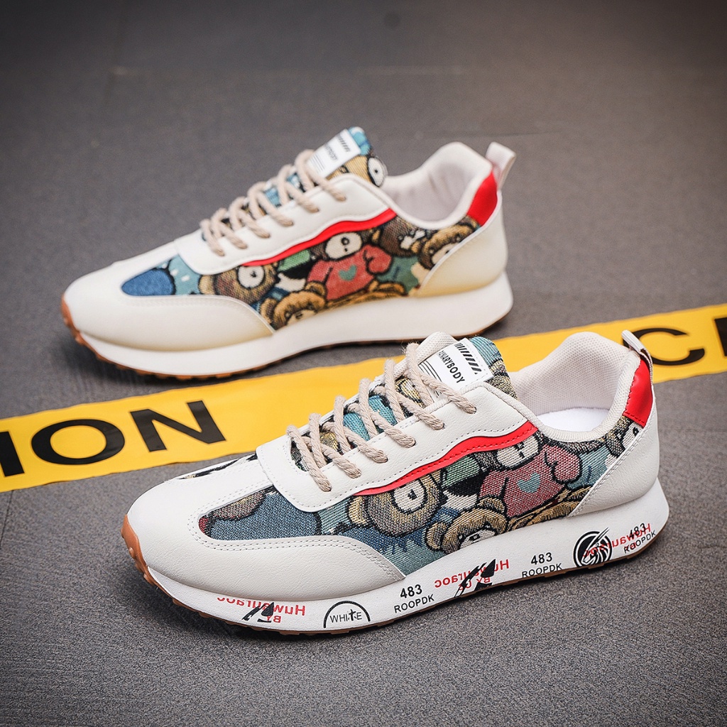 Sepatu Kece Cowok Motif Warna Sneakers Pria Fashion Trendy Fashion Korea Casual Import Terbaru