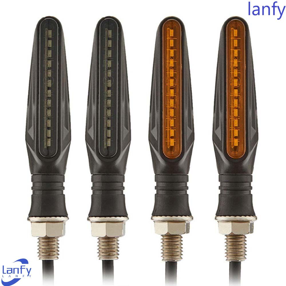 Lanfy Lampu Indikator Motor12 SMD Super Terang Air Mengalir Blinker 12V Motor Trail Motor LED Tail Flasher